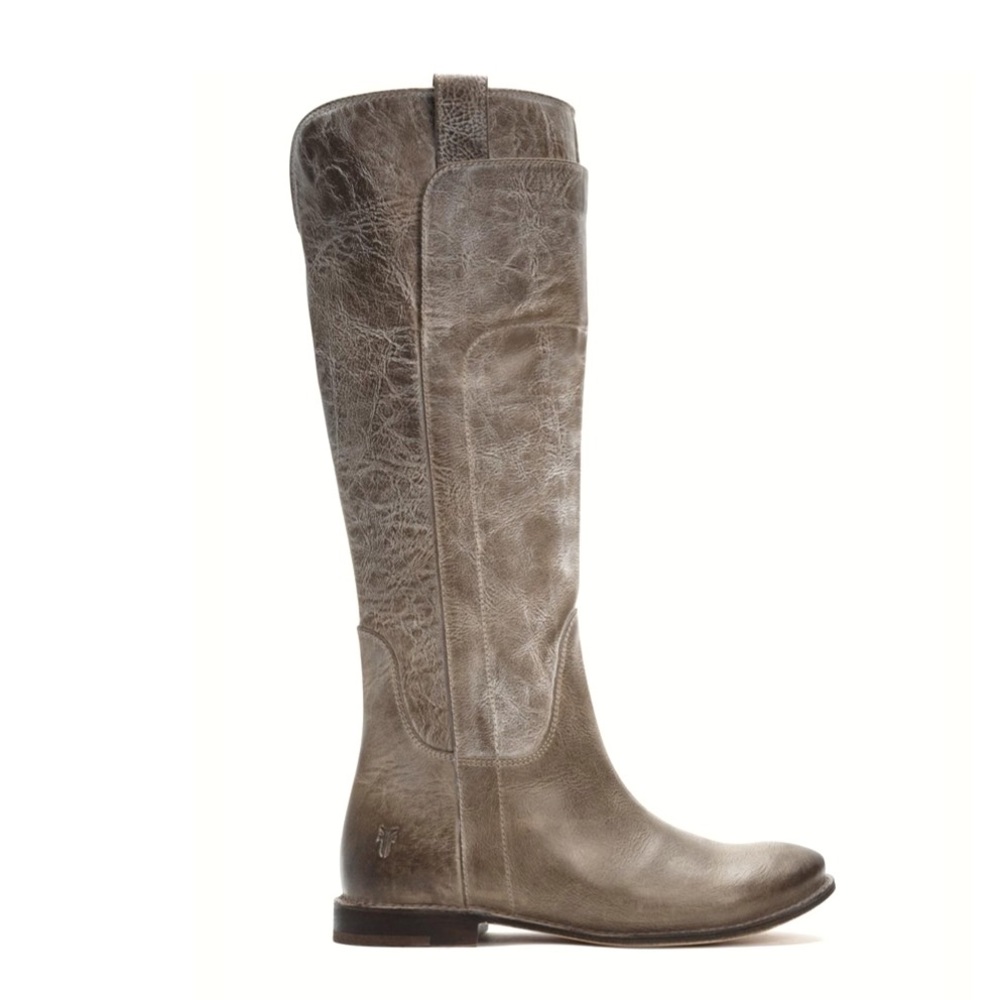 Frye Paige Tall Grey Leather Boots Size 8.5